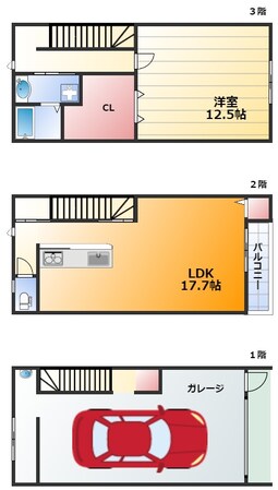 ザエスケーガレージの物件間取画像